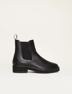 Casual Leather Pull On Ankle Boots