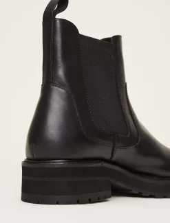 Casual Leather Pull On Ankle Boots