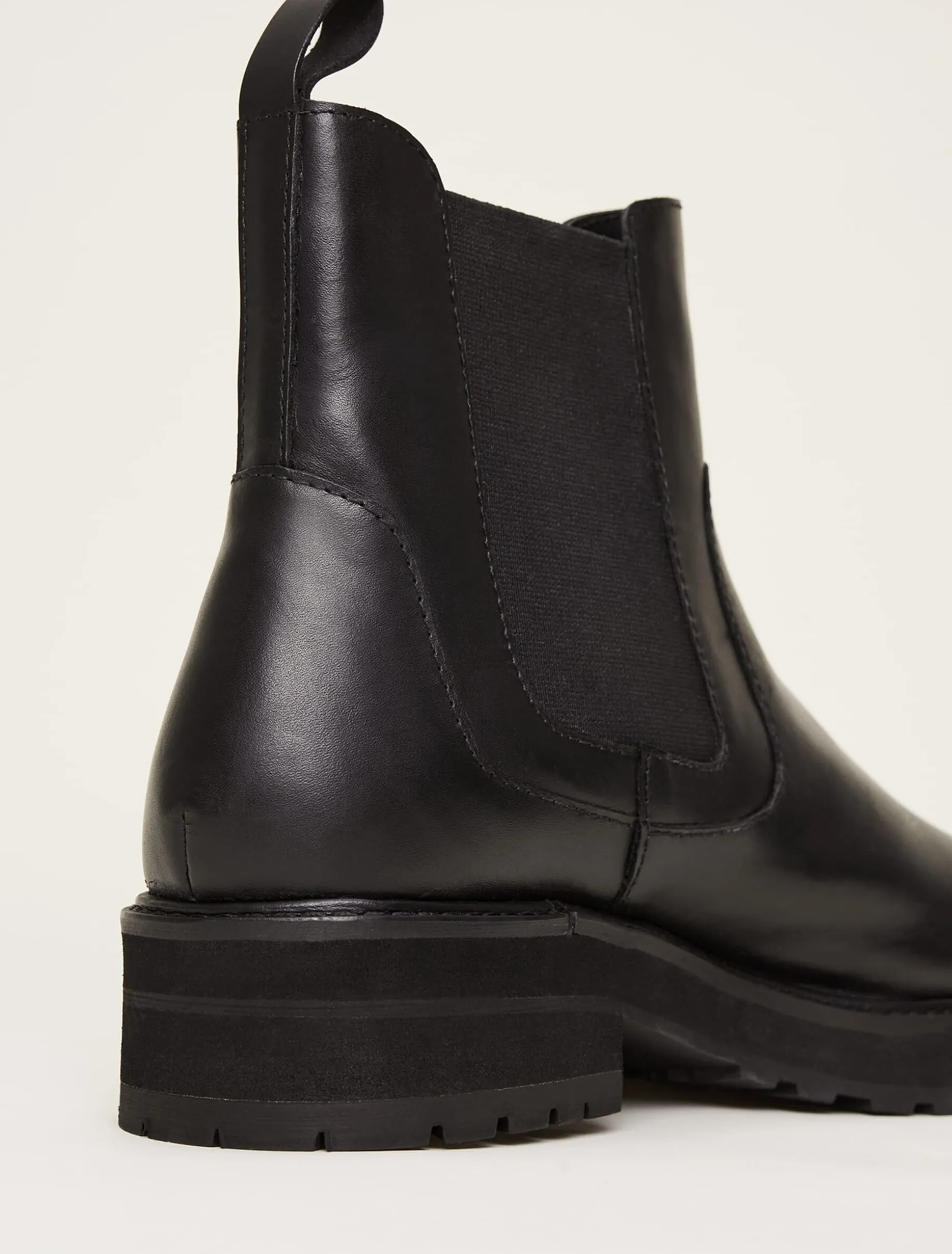 Casual Leather Pull On Ankle Boots