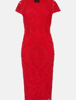 Cat Tapework Lace Fitted Dress
