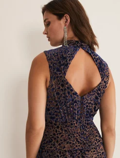 Catalina Leopard Velvet Maxi Dress