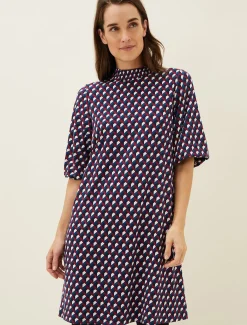 Cathye Geometric Print Tunic Dress