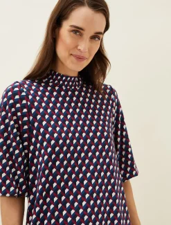Cathye Geometric Print Tunic Dress
