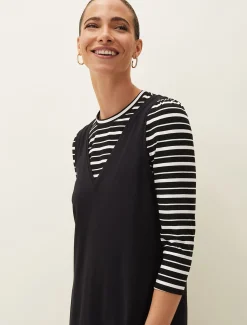 Catya Two Piece Stripe Top And Dress