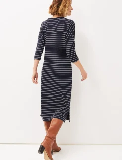 Cecile Stripe Midi Jersey Dress