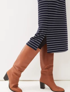 Cecile Stripe Midi Jersey Dress