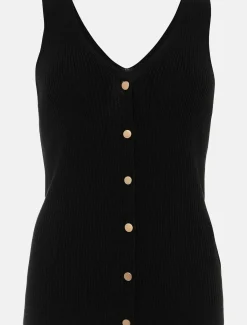 Celine Ribbed Button Vest Top