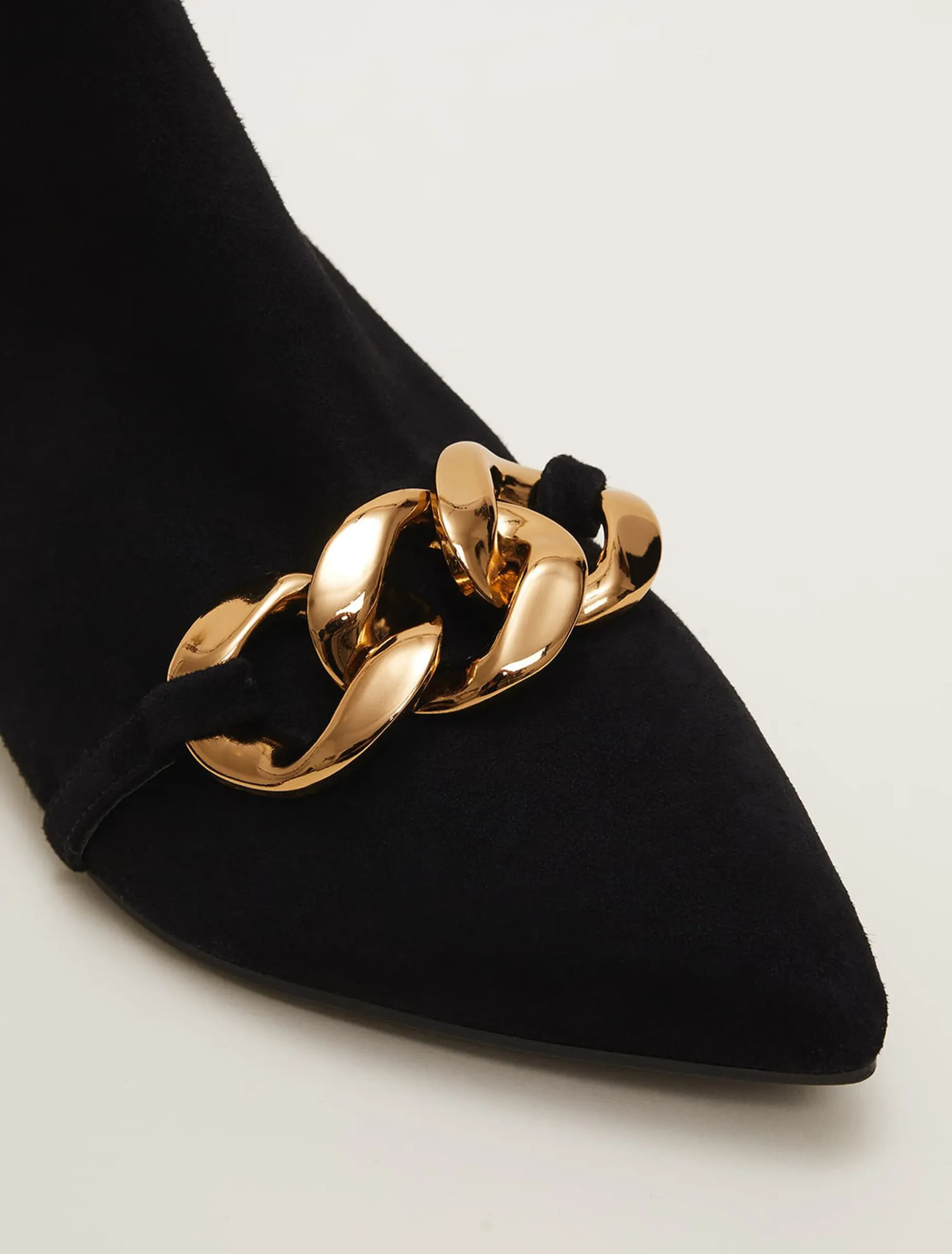 Chain Front Kitten Heel Boot