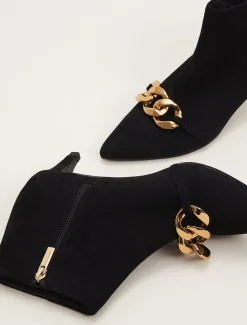 Chain Front Kitten Heel Boot