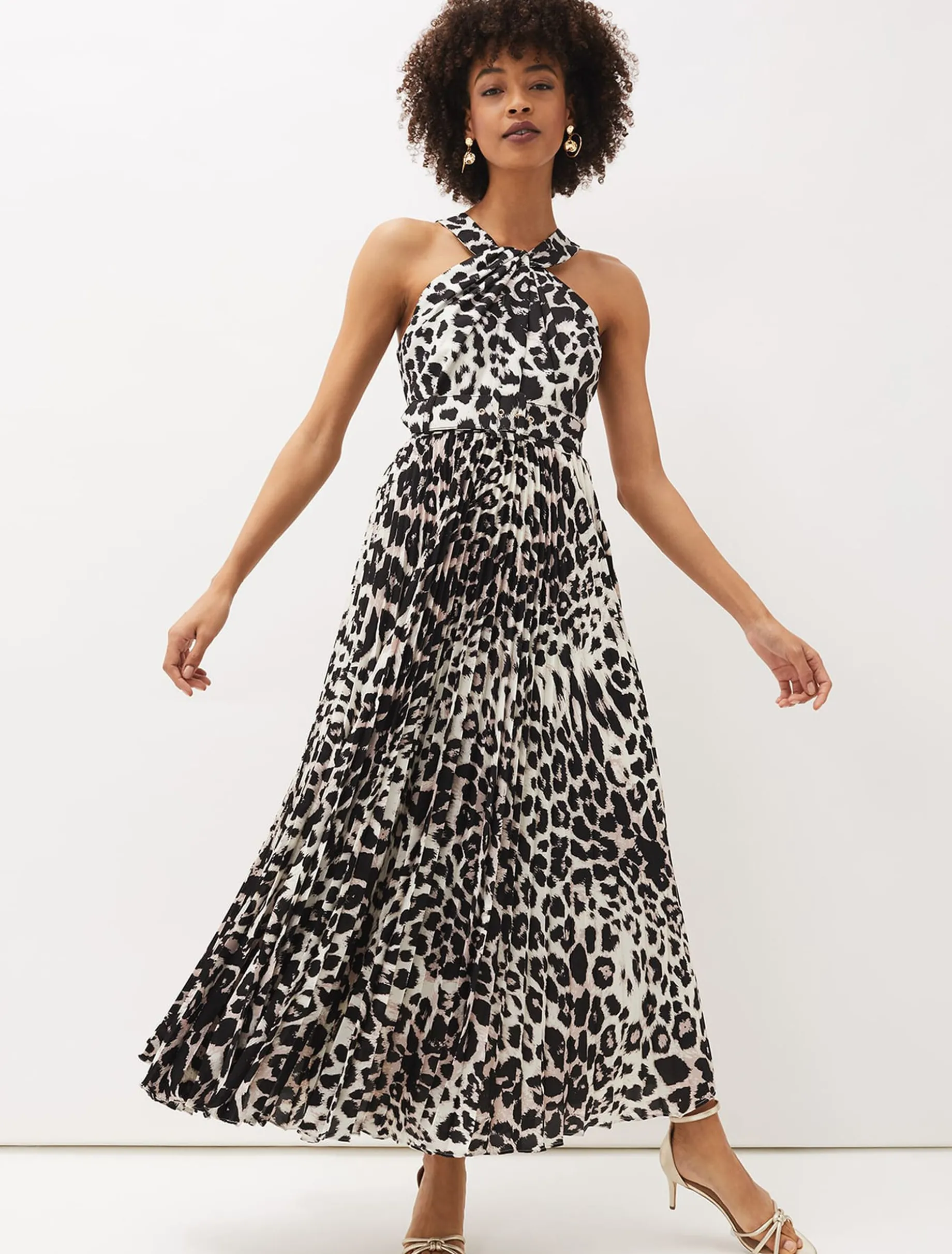 Chelsie Leopard Print Midaxi Dress