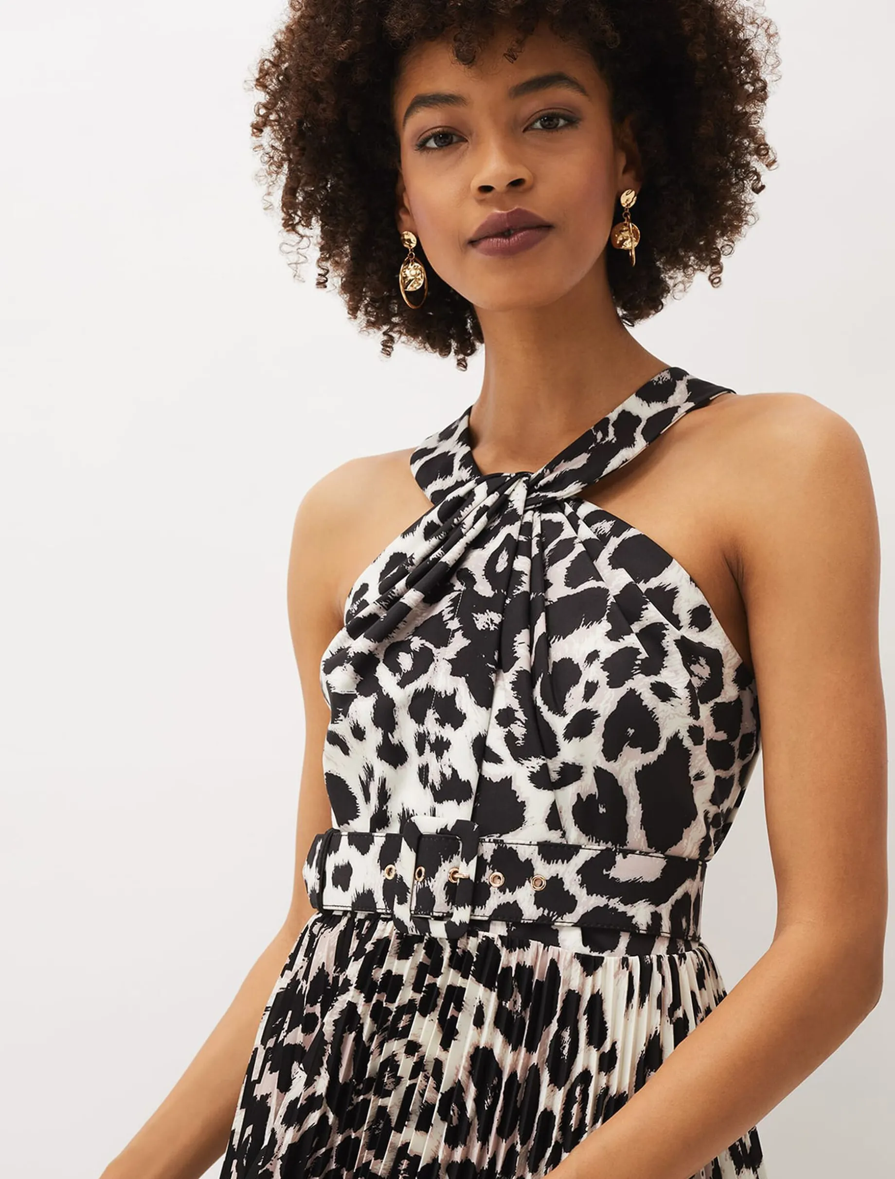 Chelsie Leopard Print Midaxi Dress