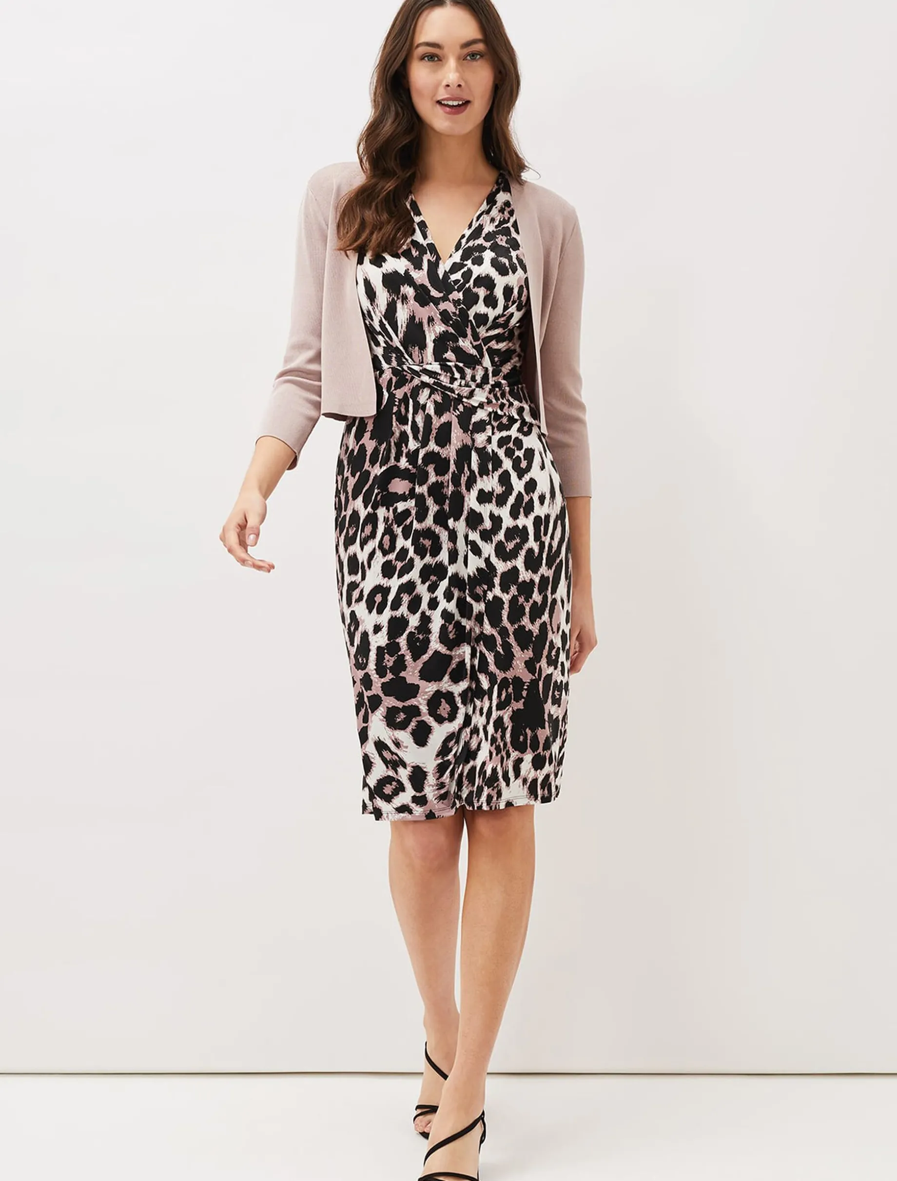 Chelsie Leopard Print Sleeveless Jersey Dress