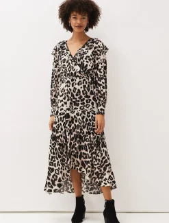 Chelsie Leopard Wrap Dress
