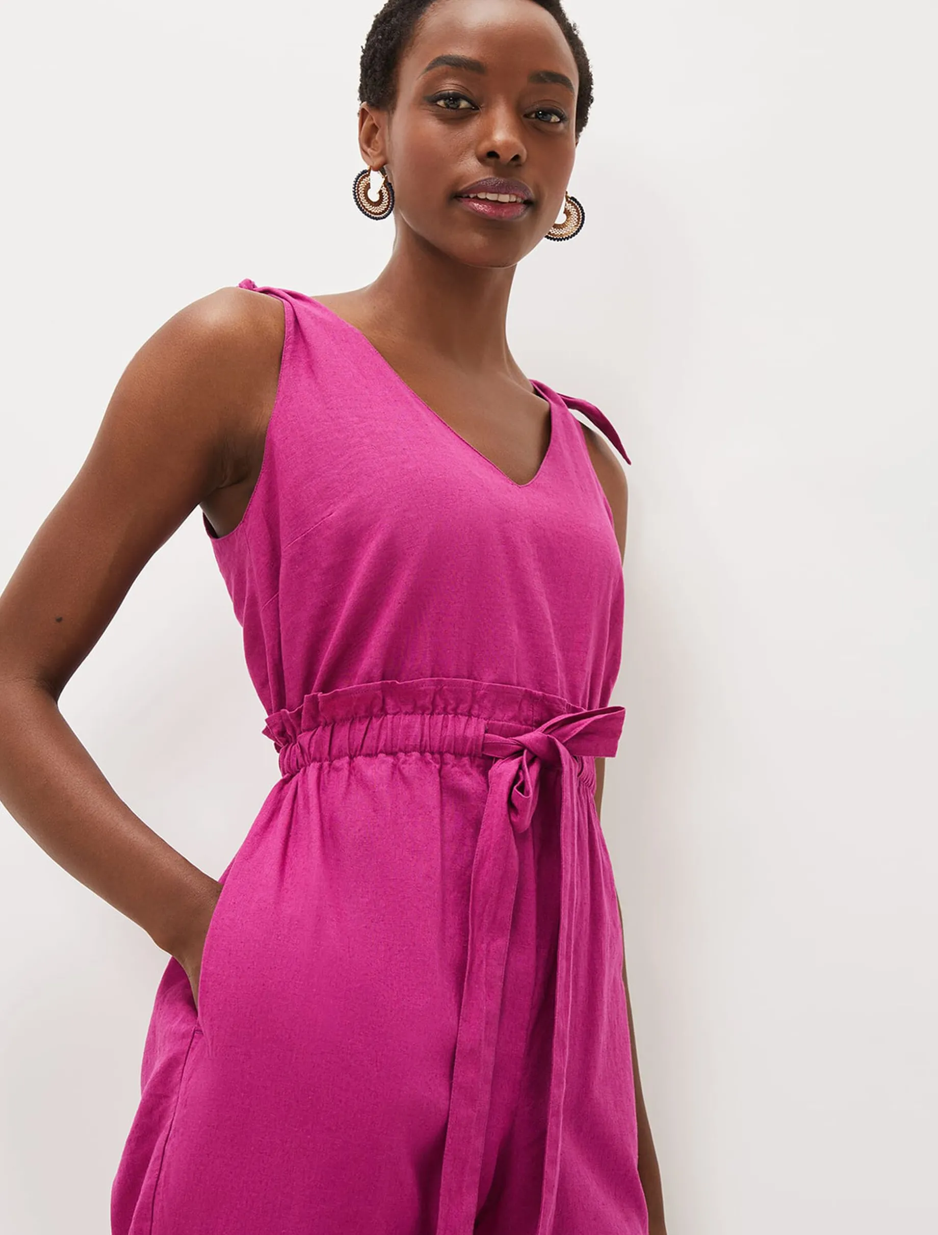 Chessie Linen Tie Jumpsuit