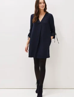 Cieara Tie Detail Sleeve Tunic Dress