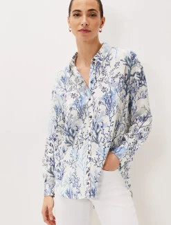 Claire Coral Print Shirt