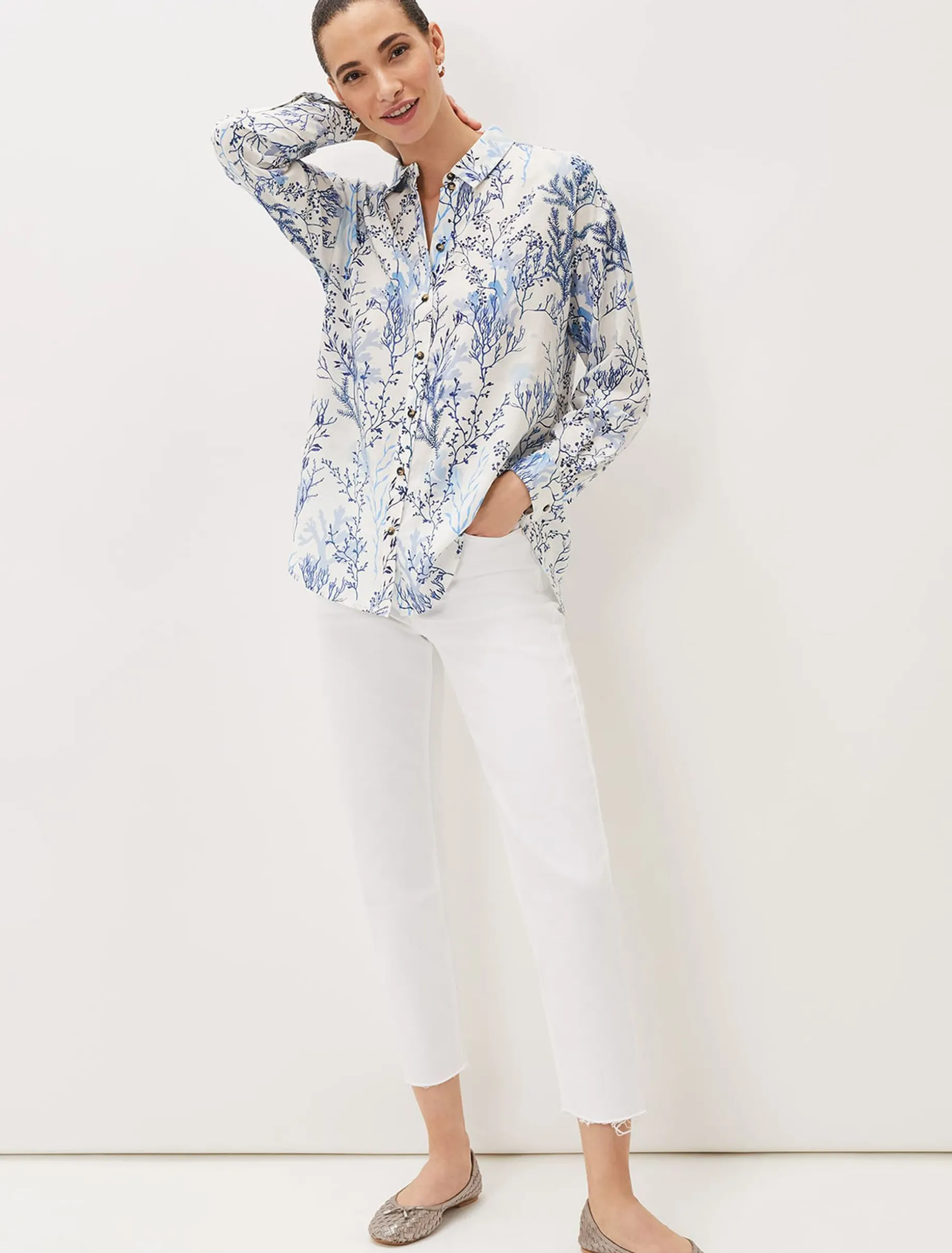 Claire Coral Print Shirt
