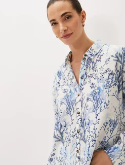 Claire Coral Print Shirt