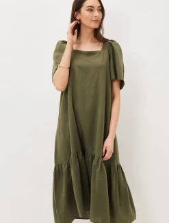 Claria Linen Midi Dress