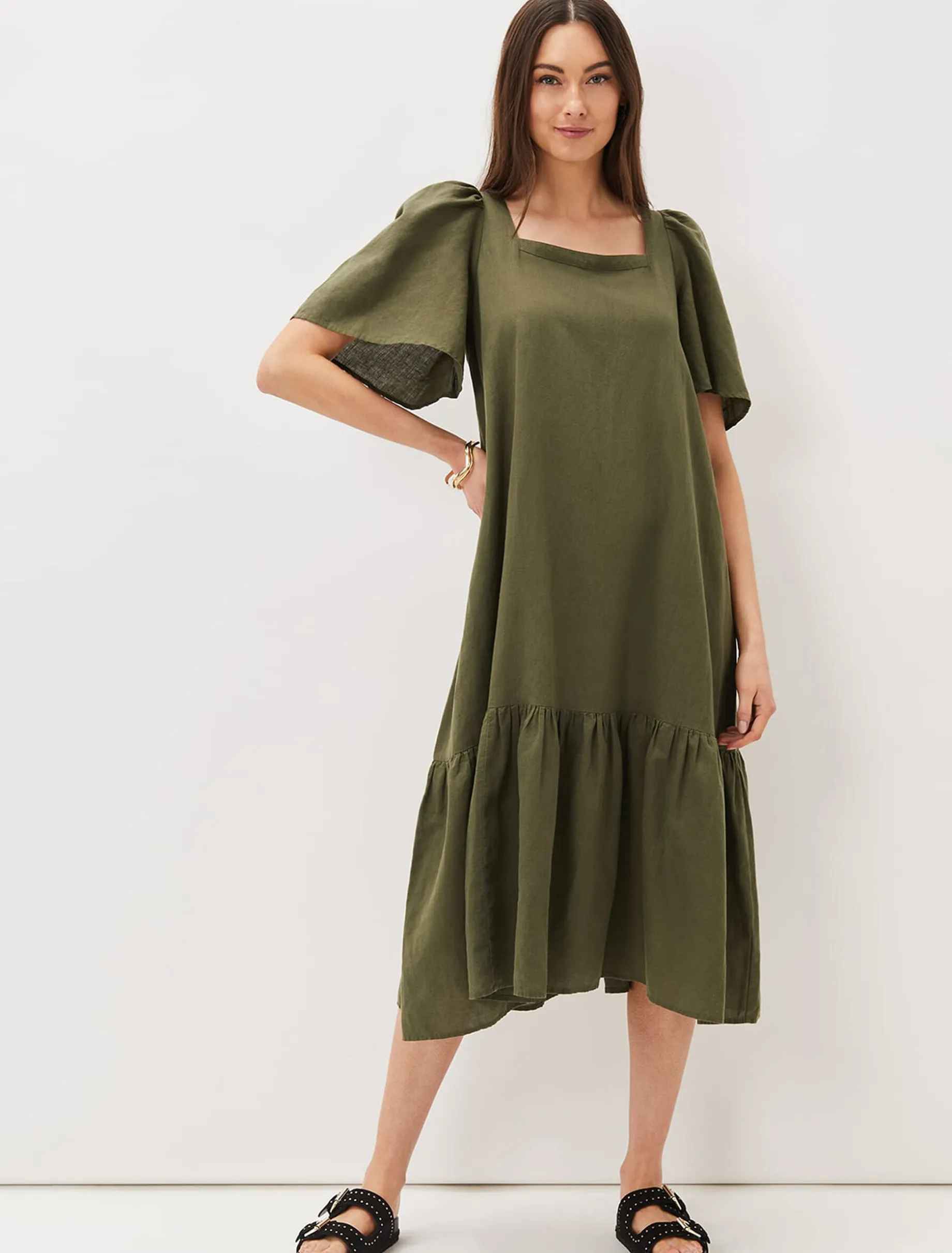 Claria Linen Midi Dress