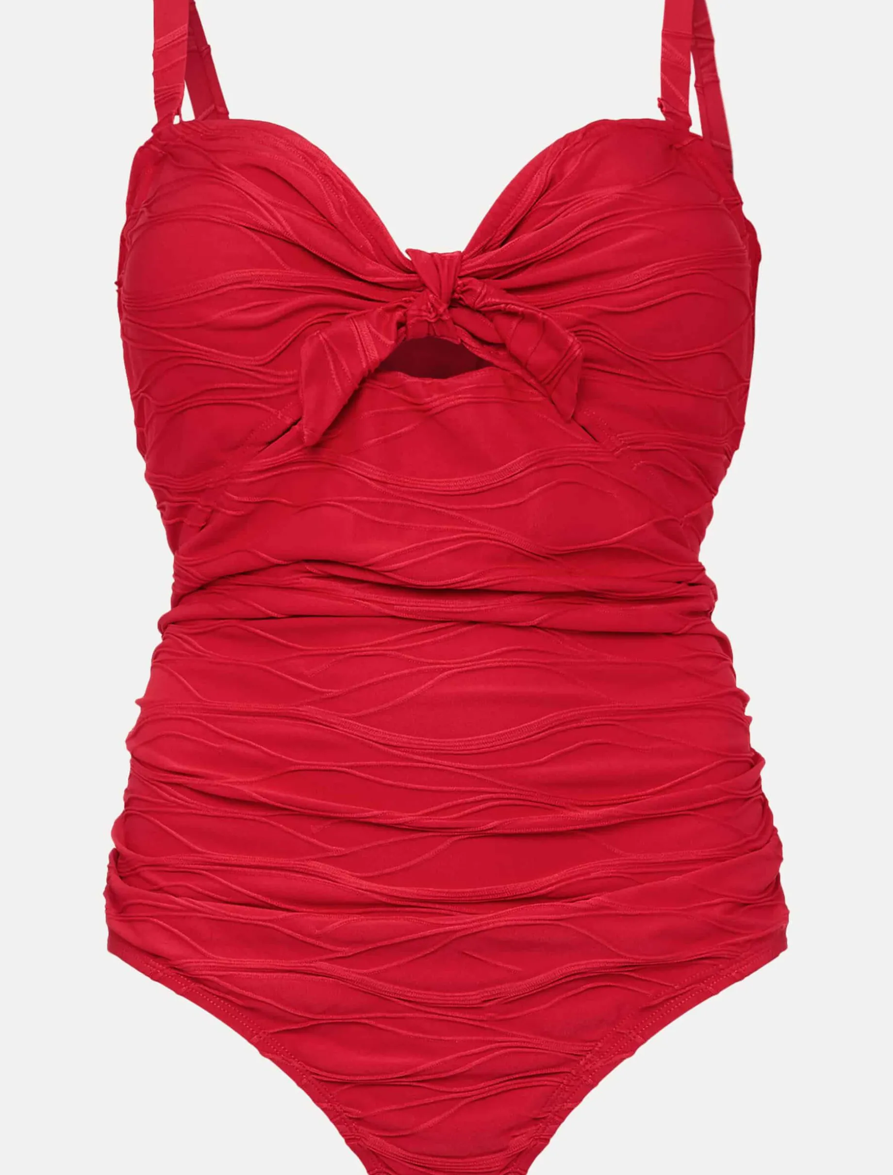 Claudi Textured Tie Front Swimsuit