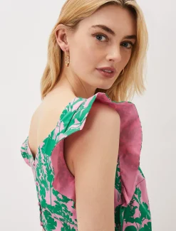 Cleona Printed Dobby Co-Ord Top