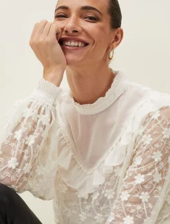 Coralina Embroidered Frill Blouse
