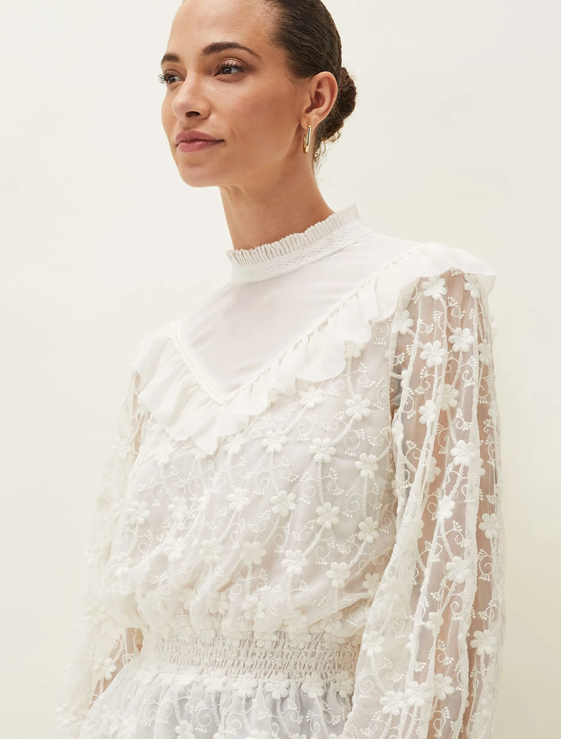 Coralina Embroidered Frill Blouse