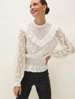 Coralina Embroidered Frill Blouse