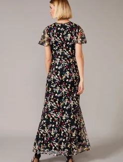 Daiva Embroidered Fishtail Dress