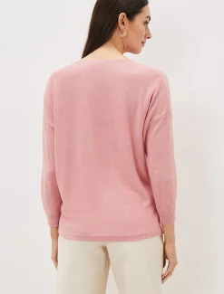 Dana Cowl Neck Button Trim Knit