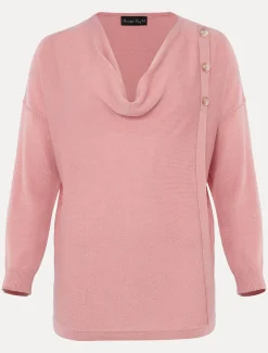 Dana Cowl Neck Button Trim Knit