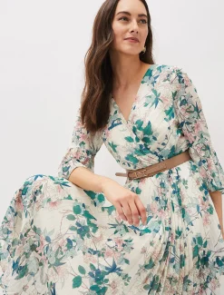 Dani Floral Pleated Midi Dress