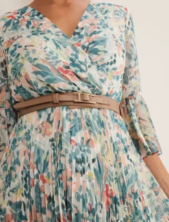 Dani Floral Pleated Midi Dress