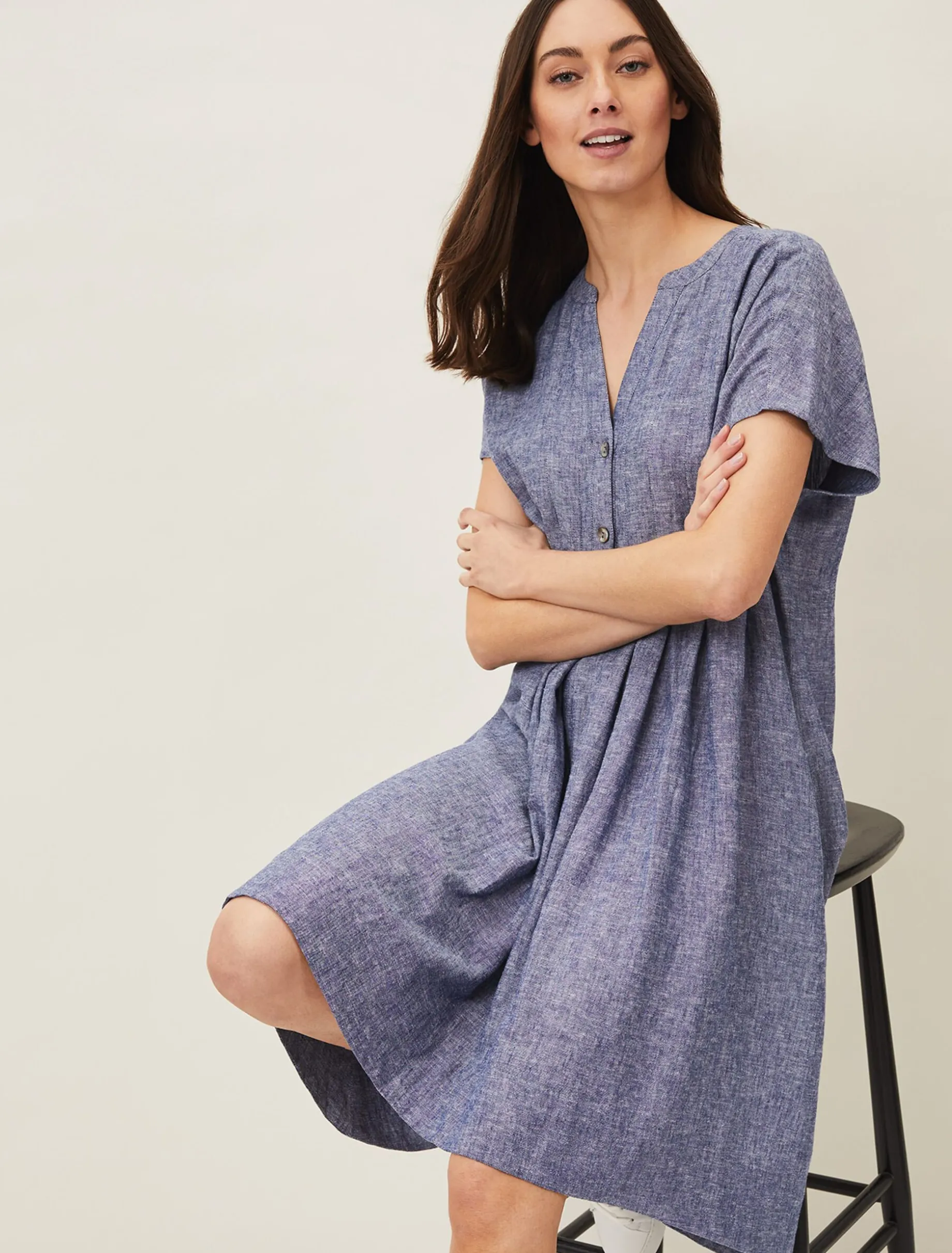 Danica Linen Swing Dress