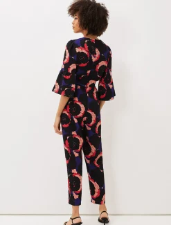 Darcey Floral Textured Tapered Jumpsuit