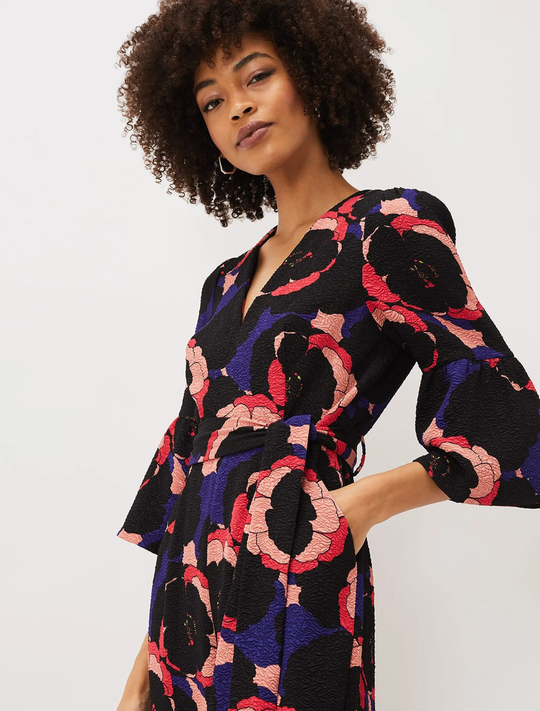 Darcey Floral Textured Tapered Jumpsuit