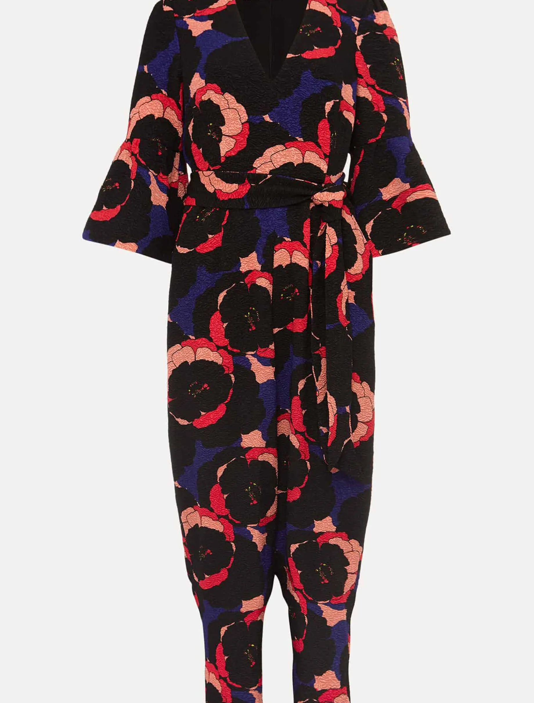Darcey Floral Textured Tapered Jumpsuit