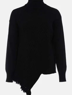 Darcy Cosy Asymmetric Fringe Knit