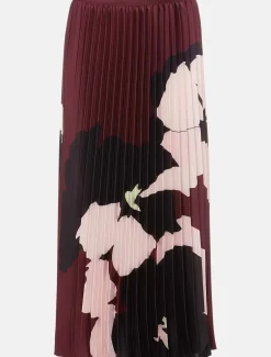 Delanie Satin Pleated Skirt