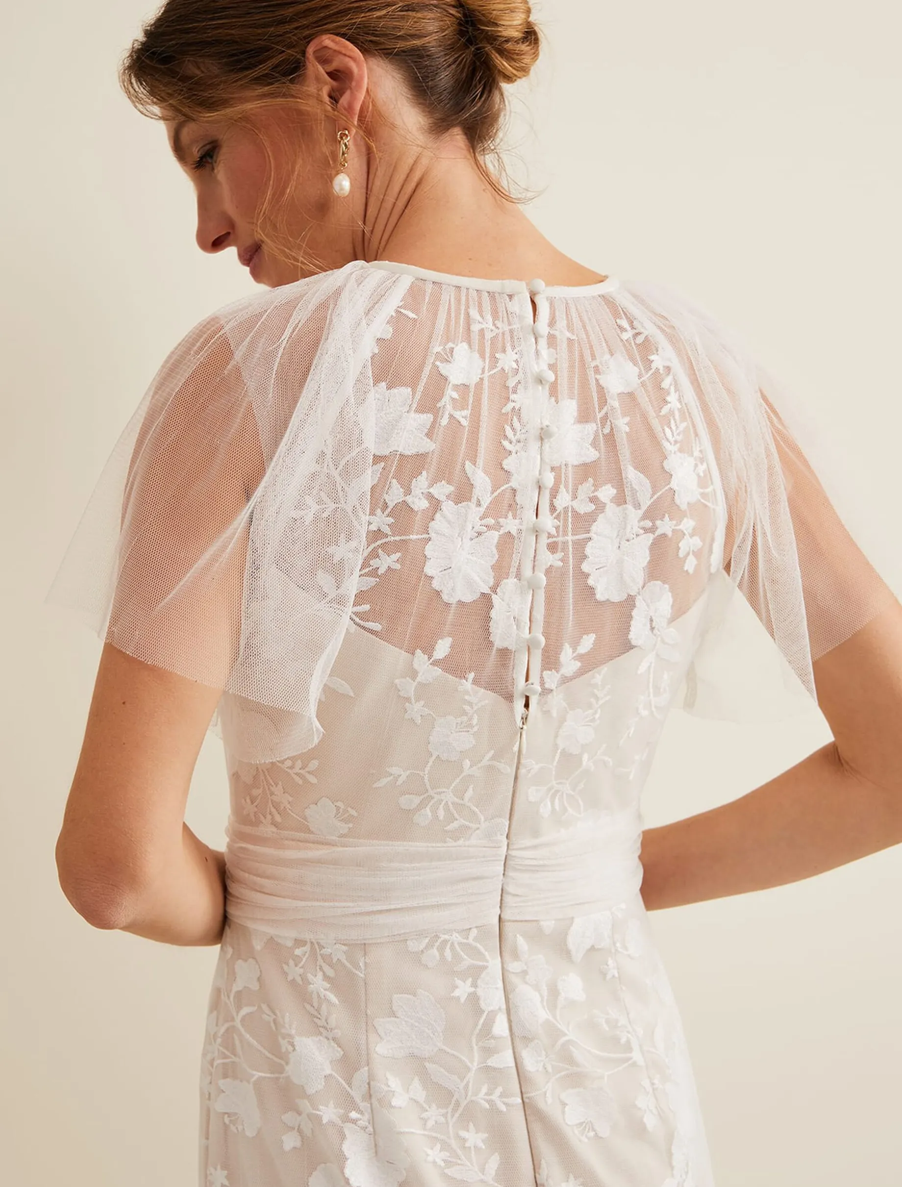 Delilah Mesh Embroidered Maxi Wedding Dress