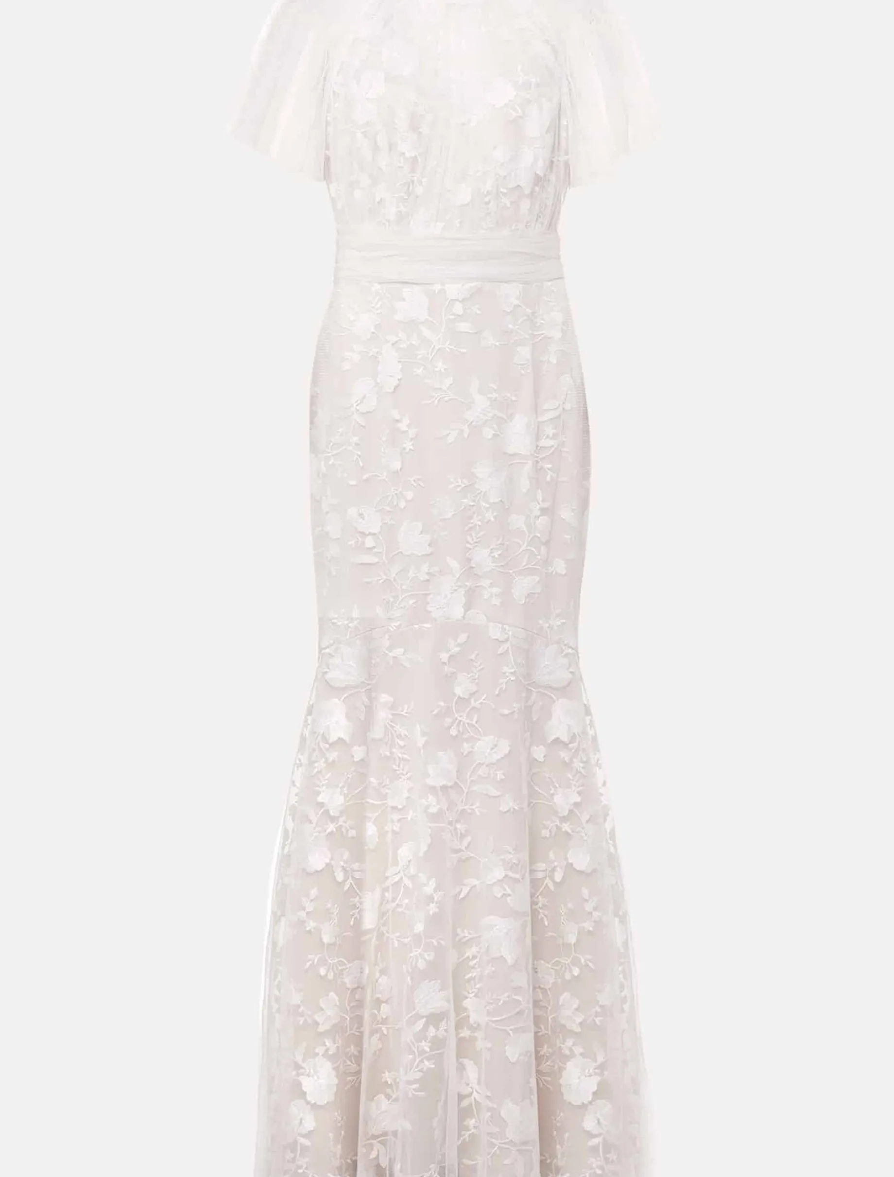 Delilah Mesh Embroidered Maxi Wedding Dress