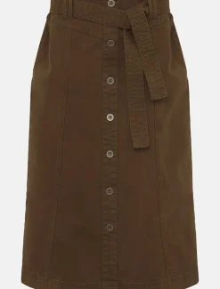 Dina Denim Belted Midi Skirt