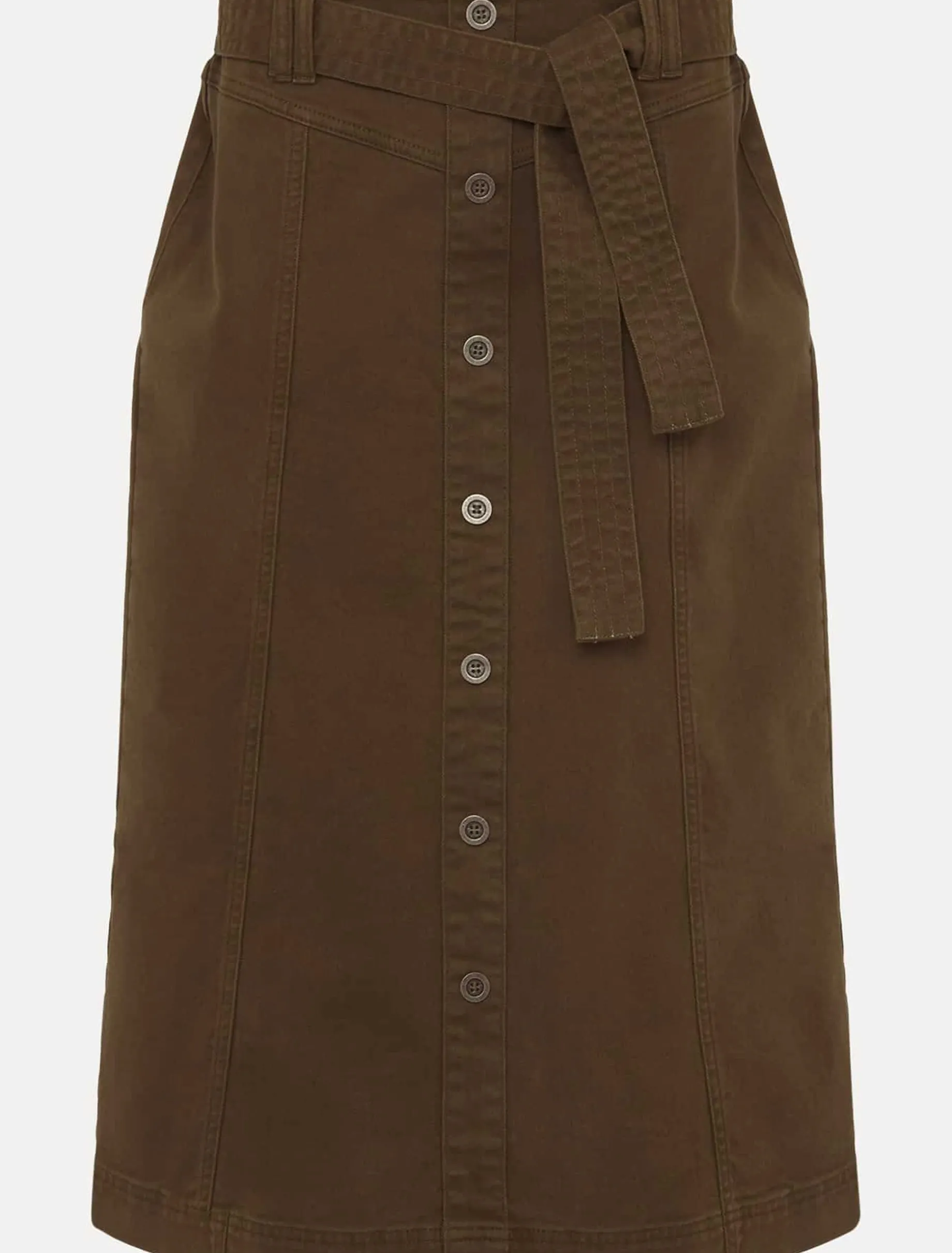 Dina Denim Belted Midi Skirt