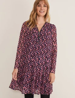 Dorathy Zig Zag Mesh Dress