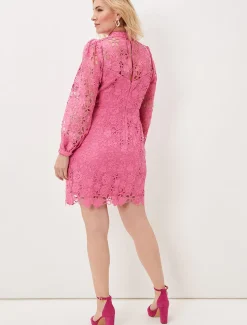 Doris Guipure Lace Highneck Dress