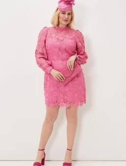 Doris Guipure Lace Highneck Dress