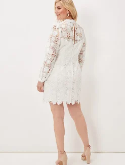 Doris Guipure Lace Highneck Dress