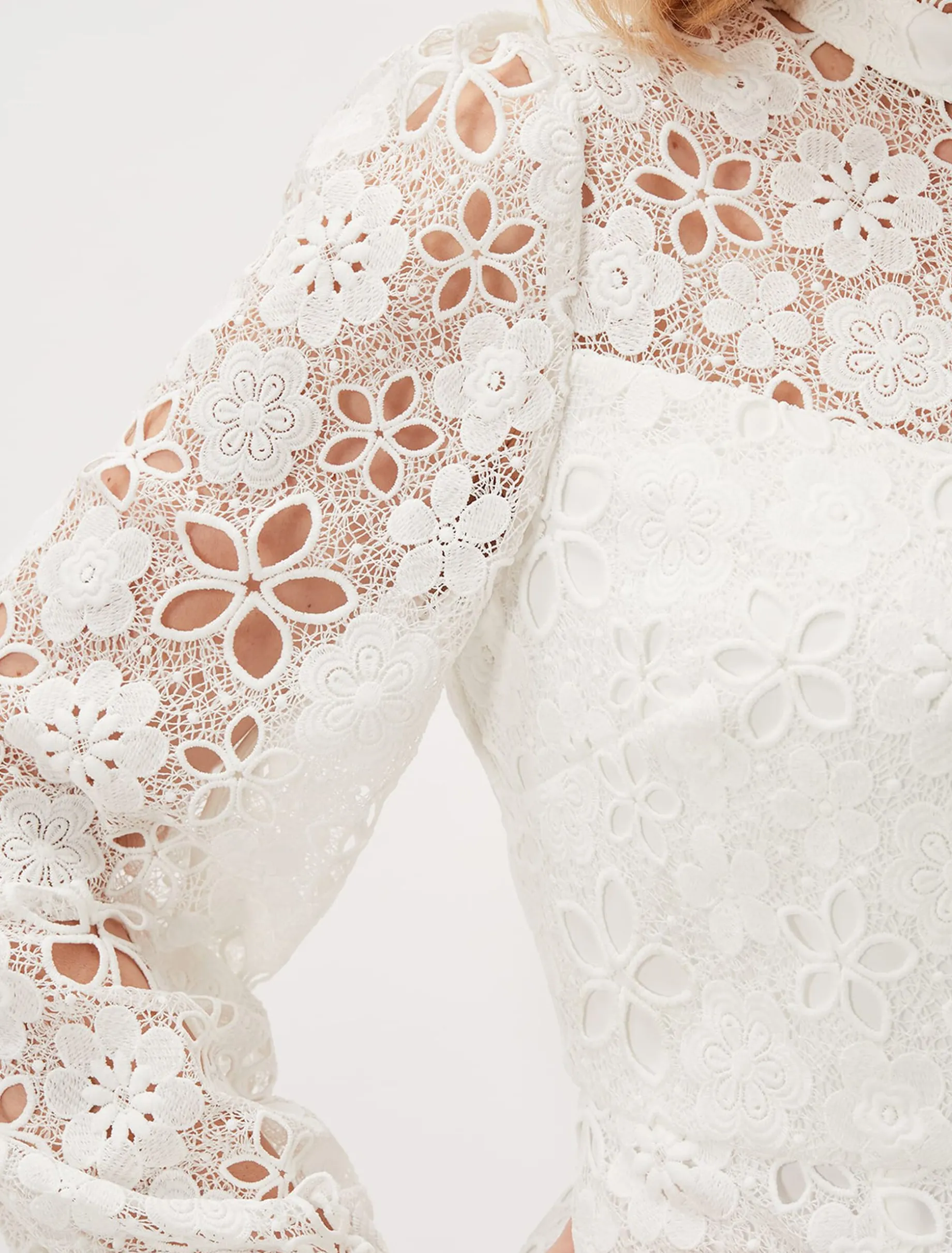 Doris Guipure Lace Highneck Dress