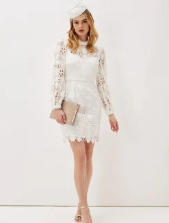 Doris Guipure Lace Highneck Dress